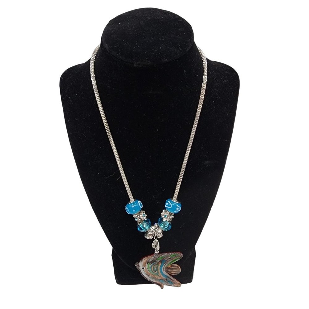 #40. custom Necklace blown glass angel fish
